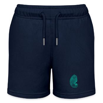 Teal Abstract Snail Pattern - Kids Organic Sweat Shorts by Stanley/Stella - navy - Front