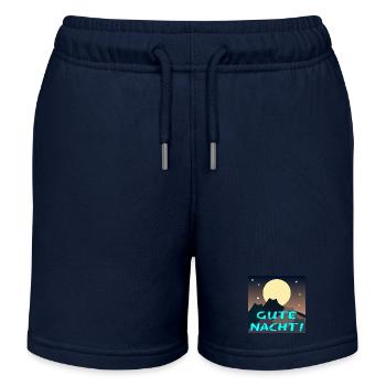 Gute Nacht - KATZEN BERGLANDSCHAFT - NATUR - Kinder Organic Joggingshorts Mini Bolter von Stanley/Stella - Navy - Vorne