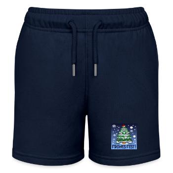 FROHES FEST - WEIHNACHTEN FUßBALL - Kinder Organic Joggingshorts Mini Bolter von Stanley/Stella - Navy - Vorne