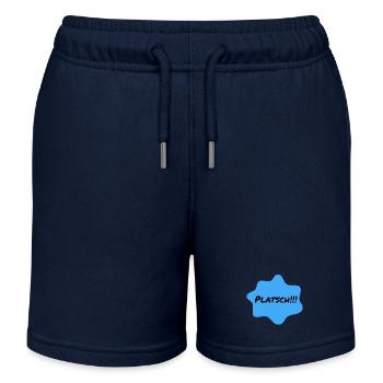 Platsch Blau Farbklecks - Kinder Organic Joggingshorts Mini Bolter von Stanley/Stella - Navy - Vorne