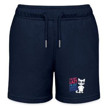 Ich bin nicht faul, ich bin nur energieeffizient - Kinder Organic Joggingshorts Mini Bolter von Stanley/Stella - Navy - Vorne