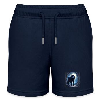 Animal Totem Loup Noir - Short de jogging enfant bio Stanley/Stella - bleu marine - Devant