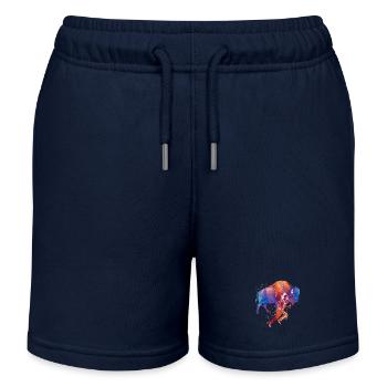 Aura d’aquarelle de buffle de coureur amérindien - Short de jogging enfant bio Stanley/Stella - bleu marine - Devant