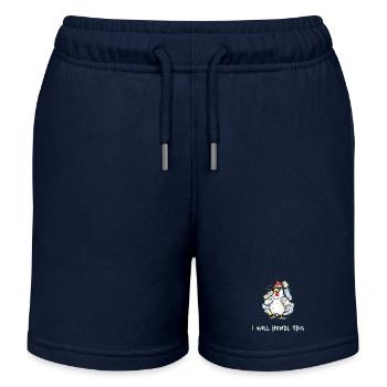 Je vais hendl ceci – drôle de phrase avec les poules - Short de jogging enfant bio Stanley/Stella - bleu marine - Devant