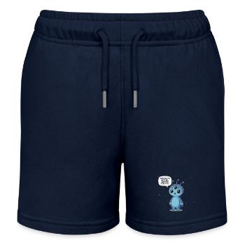 Niedlicher Alien: Statement - Alles hinterfragen - Kinder Organic Joggingshorts Mini Bolter von Stanley/Stella - Navy - Vorne