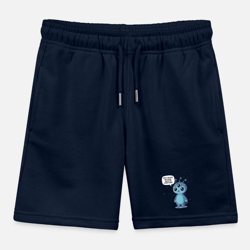 Cute Alien: Statement - Question everything Kids Organic Sweat Shorts by Stanley/Stella