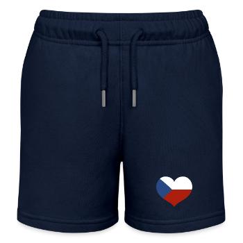 Tschechische Herzflagge - Kinder Organic Joggingshorts Mini Bolter von Stanley/Stella - Navy - Vorne
