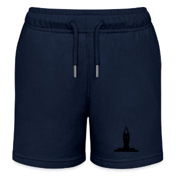 Yoga Forms Silhouettes Black - Kids Organic Sweat Shorts by Stanley/Stella - navy - Front