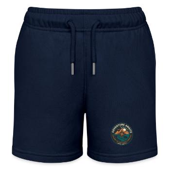 Adventure Compass Path Patch - Kids Organic Sweat Shorts by Stanley/Stella - navy - Front