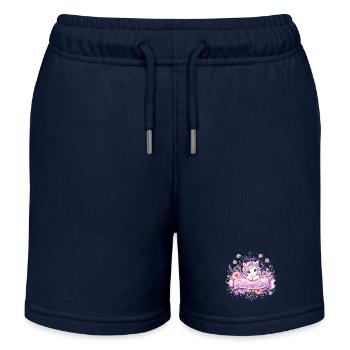 Einhorn Schulkind 2026 – 1. Klasse - Kinder Organic Joggingshorts Mini Bolter von Stanley/Stella - Navy - Vorne