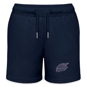 Geometric Hand Silhouette with Fractals - Kids Organic Sweat Shorts by Stanley/Stella - navy - Front