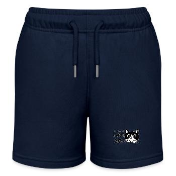 I'm Not 31, I Am 30 Plus 1 Middle Finger Cat Flip - Kids Organic Sweat Shorts by Stanley/Stella - navy - Front