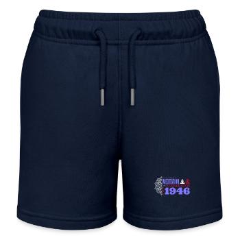 Achtsame Reise seit 1946 - 79 Jahre Innere Reise - Kinder Organic Joggingshorts Mini Bolter von Stanley/Stella - Navy - Vorne