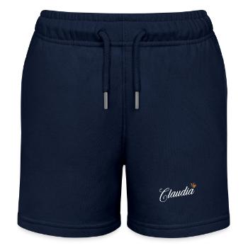 Claudia Name für Frauen Kinder Kleinkinder - Claudia - Kinder Organic Joggingshorts Mini Bolter von Stanley/Stella - Navy - Vorne