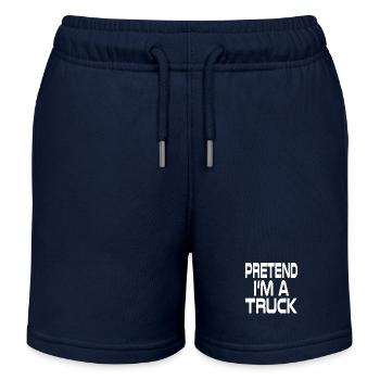 Pretend I'm a Truck - Truck Costume - Kids Organic Sweat Shorts by Stanley/Stella - navy - Front