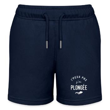 Plongée Je peux pas j ai plongée sous marine - Short de jogging enfant bio Stanley/Stella - bleu marine - Devant