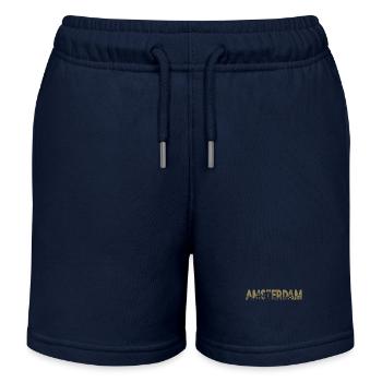 Amsterdam Skyline Silhouette – Urban - Kids Organic Sweat Shorts by Stanley/Stella - navy - Front