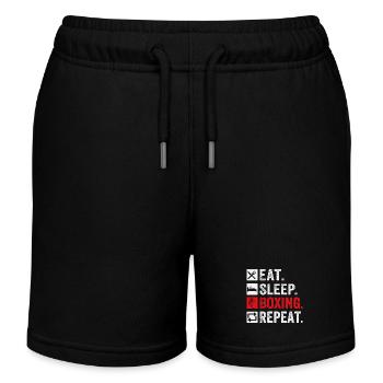 Essen Schlafen Boxen Wiederholen - Kinder Organic Joggingshorts Mini Bolter von Stanley/Stella - Schwarz - Vorne