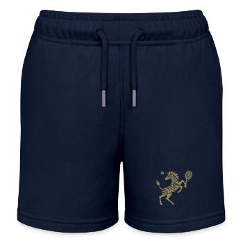 Zebra Tennis Tennis Ball Balancing Horn - Kids Organic Sweat Shorts by Stanley/Stella - navy - Front