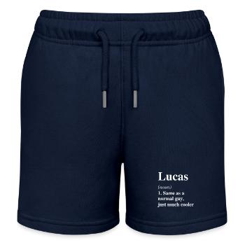 Lucas Définition Cool Nom Dire Cadeau - Short de jogging enfant bio Stanley/Stella - bleu marine - Devant