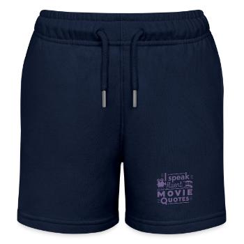 Cinema Lover Saying Minimalist Silhouette - Kids Organic Sweat Shorts by Stanley/Stella - navy - Front