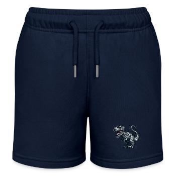 Dino Trex Zebra Fusion Fantasiewesen skurril - Kinder Organic Joggingshorts Mini Bolter von Stanley/Stella - Navy - Vorne