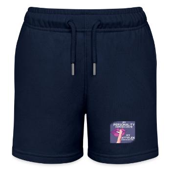 My personality depends on my attitude - Kids Organic Sweat Shorts by Stanley/Stella - navy - Front