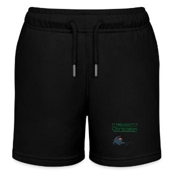 Miauige Weihnachten - Entzückende Katze mit Nikolausmütze - Kinder Organic Joggingshorts Mini Bolter von Stanley/Stella - Navy - Vorne