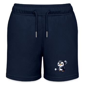 Süßer Pinguin Golfspieler Cartoon Skurril - Kinder Organic Joggingshorts Mini Bolter von Stanley/Stella - Navy - Vorne