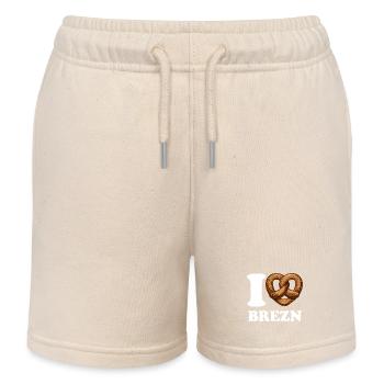 I Love Brezn - Herz - Brezel - Kinder Organic Joggingshorts Mini Bolter von Stanley/Stella - Natur - Vorne
