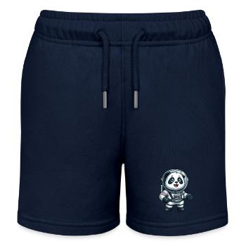 Panda astronaut in space - Kids Organic Sweat Shorts by Stanley/Stella - navy - Front