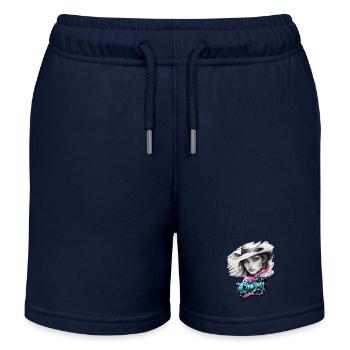 Cowboy , Pferdemädchen mit Cowboyhut - Kinder Organic Joggingshorts Mini Bolter von Stanley/Stella - Navy - Vorne