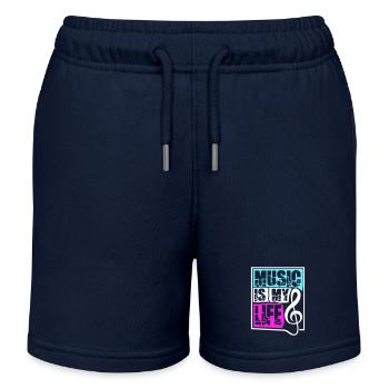 La musique est ma vie Musik ist mein Leben liebe spruch - Short de jogging enfant bio Stanley/Stella - bleu marine - Devant