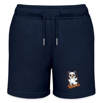 Niedliches Schaf Lamm Schaukeln Spielplatz Cartoon - Kinder Organic Joggingshorts Mini Bolter von Stanley/Stella - Navy - Vorne