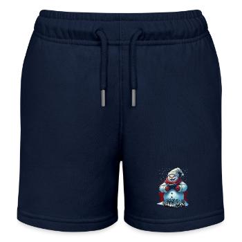 Evil Christmas Gamer Snowman Merry Xmas - Kids Organic Sweat Shorts by Stanley/Stella - navy - Front