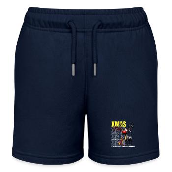 XMAS Merry Christmas Reindeer - Kids Organic Sweat Shorts by Stanley/Stella - navy - Front