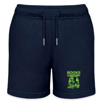 Les livres font que tous les jours se sentent chanceux la Saint-Patrick - Short de jogging enfant bio Stanley/Stella - bleu marine - Devant