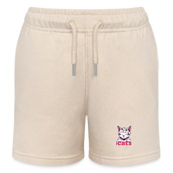 " Cat – Mystical Cat Design " - Kids Organic Sweat Shorts by Stanley/Stella - soft Ecru - Front