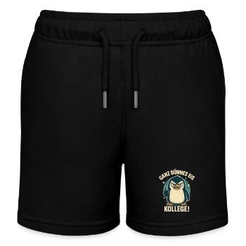 Good morning very thin saying penguin - Kids Organic Sweat Shorts by Stanley/Stella - black - Front