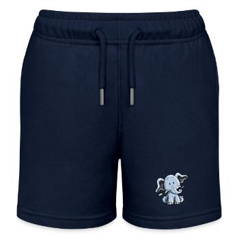 Éléphant heureux I Éléphant Bébé I Cadeau D'enfants - Short de jogging enfant bio Stanley/Stella - bleu marine - Devant