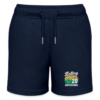 Bowling 20. Geburtstag Feier Grafik - Kinder Organic Joggingshorts Mini Bolter von Stanley/Stella - Navy - Vorne