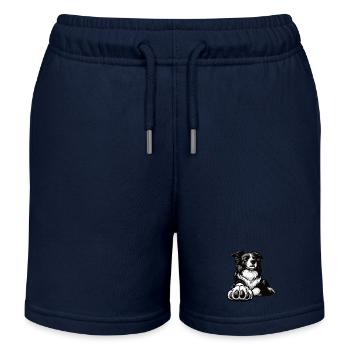 Border Collie Collie Owner Collie Lover - Kids Organic Sweat Shorts by Stanley/Stella - navy - Front