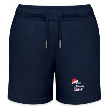 Nice Naughty 6 7 Merry Christmas - Kids Organic Sweat Shorts by Stanley/Stella - navy - Front