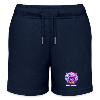 Ramen Cat Cyber gaming - Kids Organic Sweat Shorts by Stanley/Stella - navy - Front