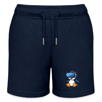 Pingouin VR Gamer Futur Science fiction - Short de jogging enfant bio Stanley/Stella - bleu marine - Devant