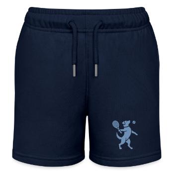 Labrador Dog Tennis Ball Silhouette - Kids Organic Sweat Shorts by Stanley/Stella - navy - Front