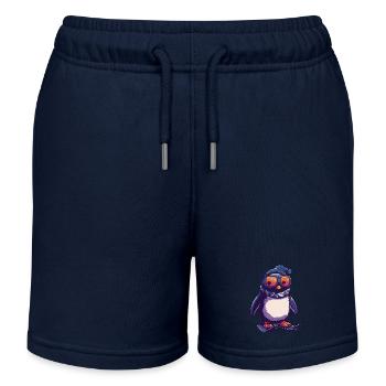 Pinguin Skifahrer Skiurlaub Wintersport Design - Kinder Organic Joggingshorts Mini Bolter von Stanley/Stella - Navy - Vorne