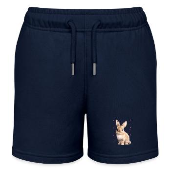 Lapin mignon - Short de jogging enfant bio Stanley/Stella - bleu marine - Devant