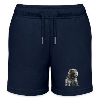 Nachdenklicher Braunbär Astronaut - Kinder Organic Joggingshorts Mini Bolter von Stanley/Stella - Navy - Vorne