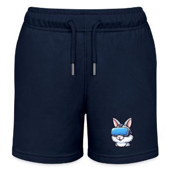 VR-Gamer Hase: Digitales Spielabenteuer - Kinder Organic Joggingshorts Mini Bolter von Stanley/Stella - Navy - Vorne